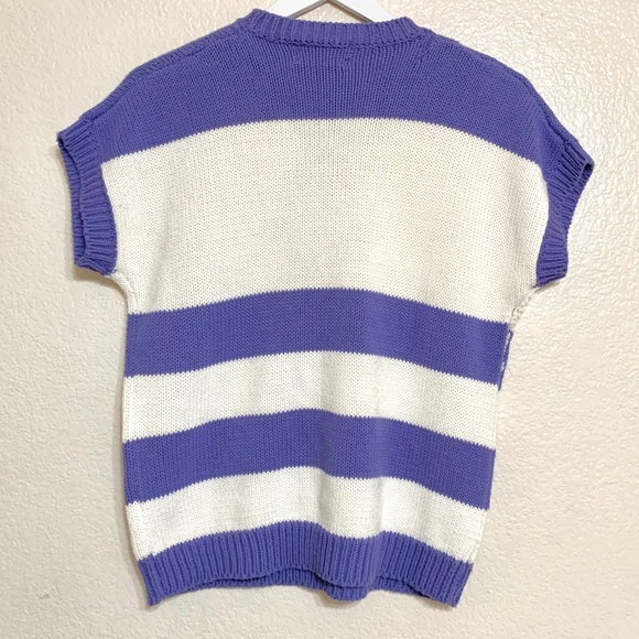 Vintage Nautical Striped Anchor Knit Sweater Top - Picture 13 of 13